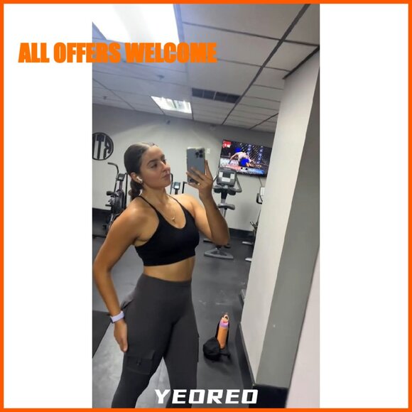 Butt Lifting Scrunch Cargo Leggings with Pockets Gym Yoga Pants - Picture 8 of 8